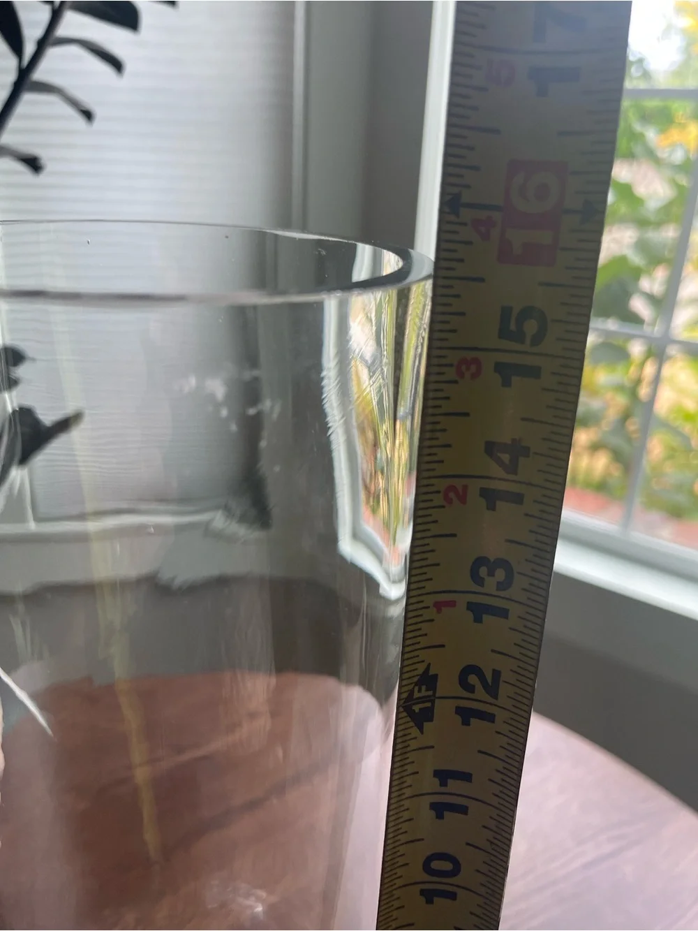 Clear Glass Tall Cylinder Vase -